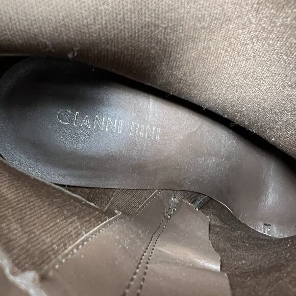 Gianni Bini Tovyy Booties Brown Suede Leather Block Heel Zip Up Women’s Size 7.5 - Picture 12 of 13